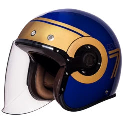 SMK Retro Jet Seven Blauw Jethelm