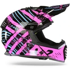 LS2 MX437 Fast Evo Verve Zwart Fluo Roze Crosshelm