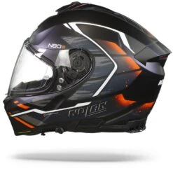 Nolan N80-8 Thunderbolt N-Com 030 Mat Zwart Blauw Oranje Integraalhelm -Scorpion Winkel Nolan n80 8 thunderbolt n com 30.11