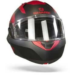 Shark Evo ES Kedje Mat Rood Zwart Rood RKR Systeemhelm -Scorpion Winkel Shark evo es kedje mat black red rkr.35