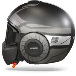 Shark Street Drak Tribute Rm Mat Zwart Chrom Zilver KUS Jethelm