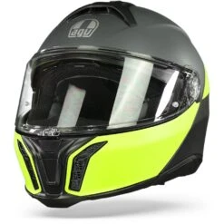 AGV Tourmodular Multi Balance Mat Zwart Geel Fluo Grijs Systeemhelm -Scorpion Winkel agv tourmodular multi mplk balance matt black yellow fluo grey frontpage