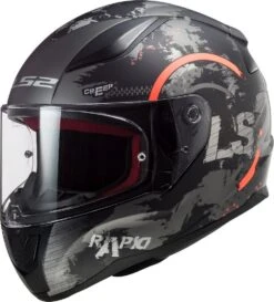 LS2 FF353 Rapid Circle Mat Titanium Fluo Oranje Integraalhelm