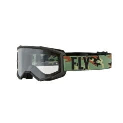 FLY Racing Focus Goggle Green Camo Black Clear Lens