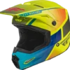 FLY Racing Kinetic Drift Blauw Hi-Vis Charcoal Crosshelm -Scorpion Winkel fly racing kinetic drift ece helmet blue hi vis charcoal5