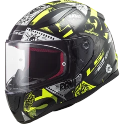 LS2 FF353 Rapid Mini Vignette Zwart H-V Geel Integraalhelm