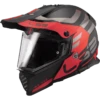 LS2 MX436 Pioneer Evo Adventurer Mat Zwart Rood Adventure Helm -Scorpion Winkel ls2 mx436 pioneer evo adventurer matt black red