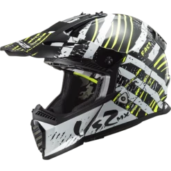 LS2 MX437 Fast Evo Verve Zwart Wit Crosshelm