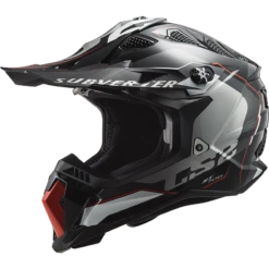 LS2 MX700 Subverter Arched Zwart Zilver Titan. Crosshelm