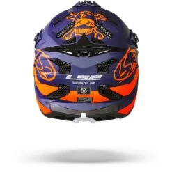 LS2 MX700 Subverter Cargo Mat Blauw Fluo Oranje Crosshelm