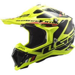 LS2 MX700 Subverter Stomp H-V Geel Zwart Crosshelm