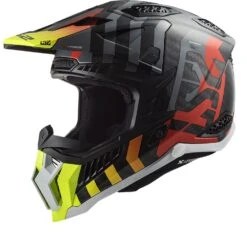 LS2 Mx703 C X-Force Barrier H-V Geel Rood Offroad Helm