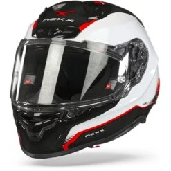 Nexx X.R3R Carbon Wit Rood Integraalhelm -Scorpion Winkel nexx xr3r carbon white red frontpage