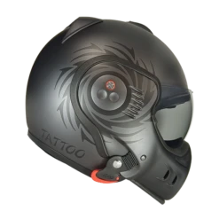 ROOF Boxer V8 S Tattoo Mat Grafiet Zwart Systeemhelm
