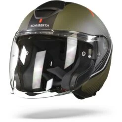 Schuberth M1 Pro Mercury Groen Grijs Jethelm -Scorpion Winkel schuberth m1 pro murcury green grey frontpage