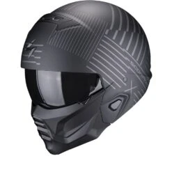 Scorpion Exo-Combat II Miles Mat Zwart-Zilver Jethelm -Scorpion Winkel scorpion exo combat ii miles matt black silver motorcycle helmet 1