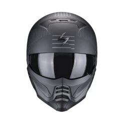 Scorpion Exo-Combat II Miles Mat Zwart-Zilver Jethelm -Scorpion Winkel scorpion exo combat ii miles matt black silver motorcycle helmet 2