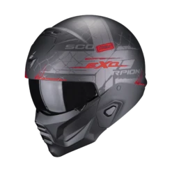 Scorpion Exo-Combat II Xenon Mat Zwart-Rood Jethelm -Scorpion Winkel scorpion exo combat ii xenon matt black red 1