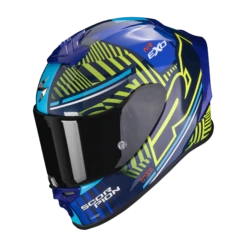 Scorpion Exo-R1 Evo Air Victory Blauw-Neon Geel Integraalhelm