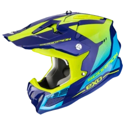 Scorpion VX-22 Air Attis Blauw-Neon Geel Crosshelm