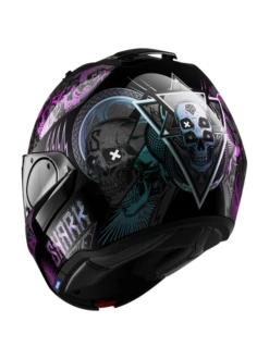Shark Evo ES K-Rozen Zwart Violet Glitter KVX Systeemhelm -Scorpion Winkel shark evo es k rozen black violet glitter kvx02
