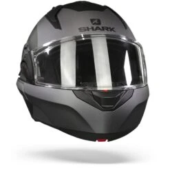 Shark Evo ES Kedje Mat Zwart Antraciet Zwart KAK Systeemhelm -Scorpion Winkel shark evo es kedje mat black anthracite black kak.35