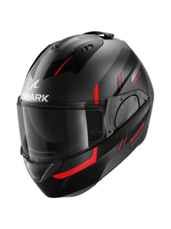 Shark Evo ES Kryd Mat Antraciet Zwart Rood AKR Systeemhelm -Scorpion Winkel shark evo es kryd mat anthracite black red akr 1