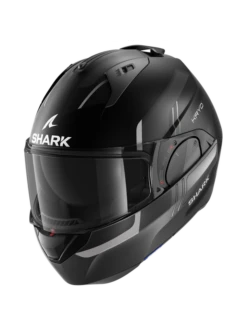 Shark Evo ES Kryd Mat Zwart Antraciet Zilver KAS Systeemhelm -Scorpion Winkel shark evo es kryd mat black anthracite silver kas 1