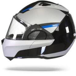 Shark Evo GT Sean Zwart Zilver Blauw KSB Systeemhelm -Scorpion Winkel shark evo gt sean black silver blue ksb.11