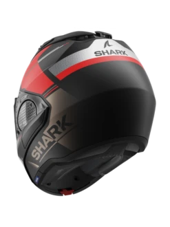 Shark Evo GT Tekline Mat Zwart Chrom Rood KUR Systeemhelm