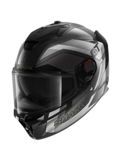 Shark Spartan GT Pro Ritmo Carbon Mat Carbon Zilver Chrom DSU Integraalhelm -Scorpion Winkel shark spartan gt pro ritmo carbon mat carbon silver chrom dsu 1 1