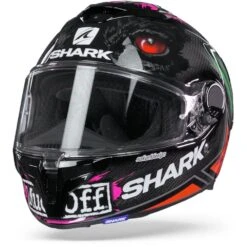 Shark Spartan GT Carbon Roodding Carbon Rood Groen Integraalhelm -Scorpion Winkel shark sparten gt carbon redding green red frontpage