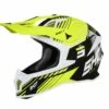 SHOT Lite Fury Zwart Neon Geel Wit Glanzend Crosshelm -Scorpion Winkel shot helmet lite fury black neon yellow white glossy