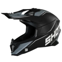 SHOT Lite Prism Zwart Wit Mat Crosshelm