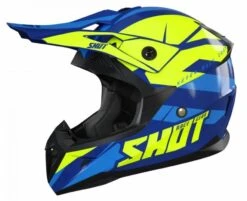 SHOT Pulse Revenge Navy Neon Yelllow Blauw Glanzend Crosshelm